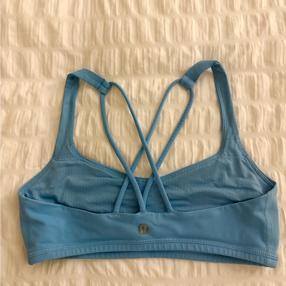 lululemon Sky Blue Strappy Cross-Back Sports Bra